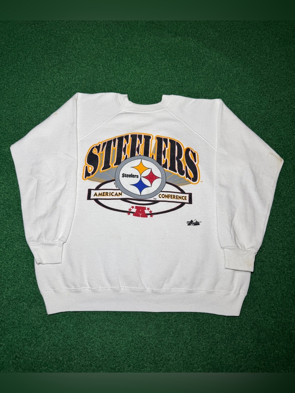 Pittsburgh Steelers Vintage Sweatshirt Majestic NFL Retro 80s 90s M/L 23x25